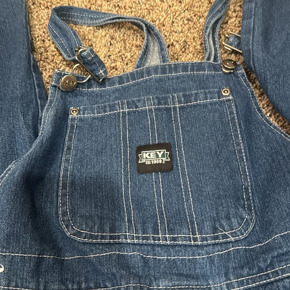 Key Youth 14 Blue Denim Overalls - Picture 2 of 3